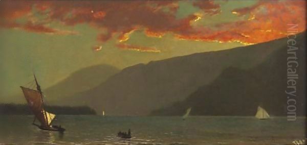 Sunset On The Hudson Oil Painting by Henry Wolcott Boss