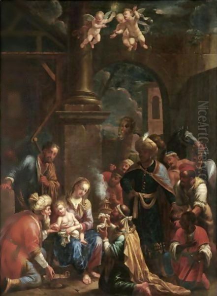 The Adoration Of The Magi Oil Painting by Johann Heiss