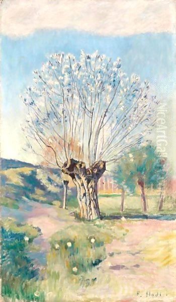 Willow Tree Oil Painting by Ferdinand Hodler