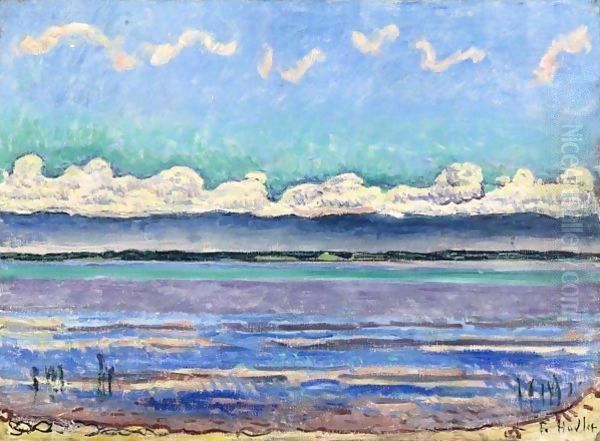 At Lake Of Geneva Oil Painting by Ferdinand Hodler