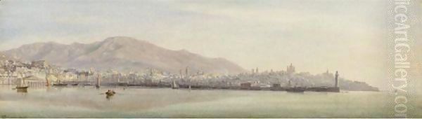 Genoa Oil Painting by Edward William Cooke