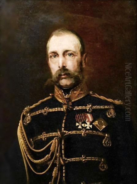 Portrait Of Tsar Alexander II Oil Painting by Konstantin Egorovich Egorovich Makovsky