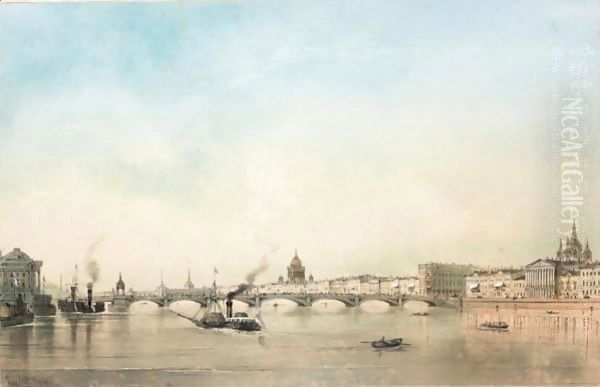 Panoramic View Of St. Petersburg Oil Painting by Iosef Iosefovich Charlemagne