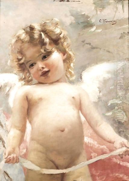 Study For A Putto From The Toilet Of Venus Oil Painting by Konstantin Egorovich Egorovich Makovsky