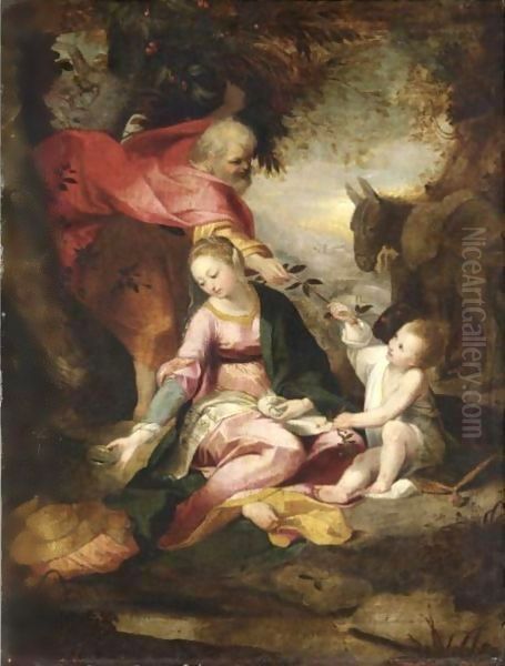 Riposo Durante La Fuga In Egitto Oil Painting by Federico Fiori Barocci