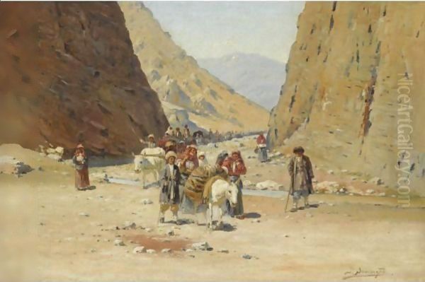 Gateway To The Caucasus Oil Painting by Richard Karlovich Zommer