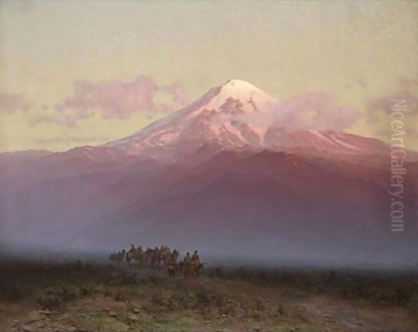 Mount Ararat Oil Painting by Ilya Nikolaevich Zankovsky