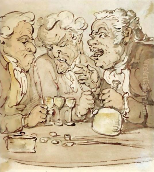 Boon Companions Oil Painting by Thomas Rowlandson