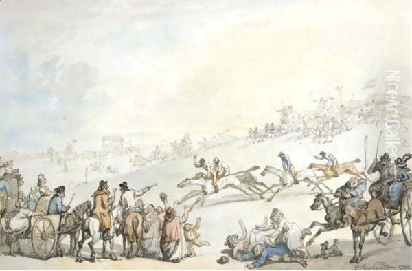 At The Races Oil Painting by Thomas Rowlandson