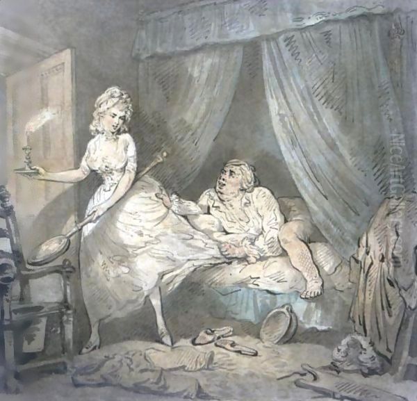 The Chambermaid Oil Painting by Thomas Rowlandson