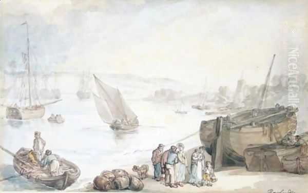 The Devonshire Coast Oil Painting by Thomas Rowlandson