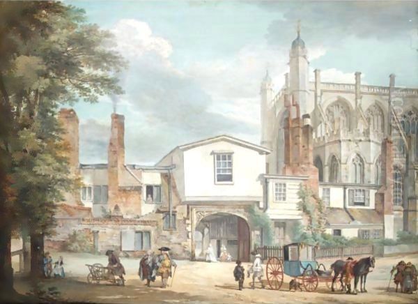 The Entrance To The Horseshoe Cloister With The West End Of St. George's Chapel, Windsor Oil Painting by Paul Sandby