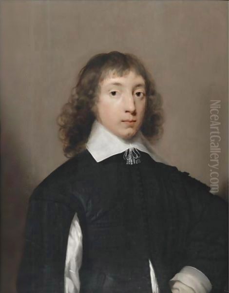 Portrait Of Sir John Heath (1614-1691) Oil Painting by Cornelius Jonson