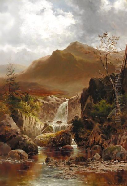 Mountain Stream, North Wales Oil Painting by William Henry Mander