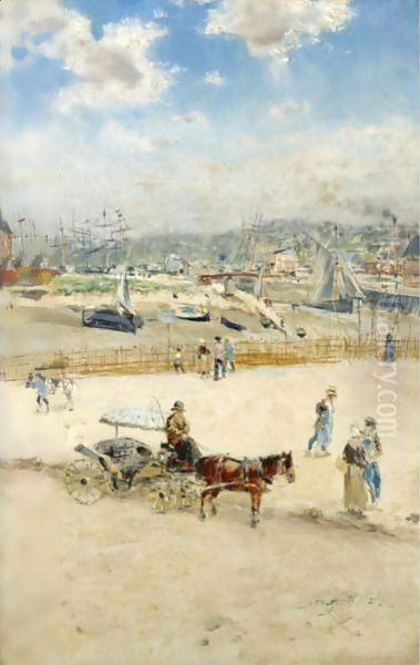 Scene De Port Oil Painting by Jean-Francois Raffaelli