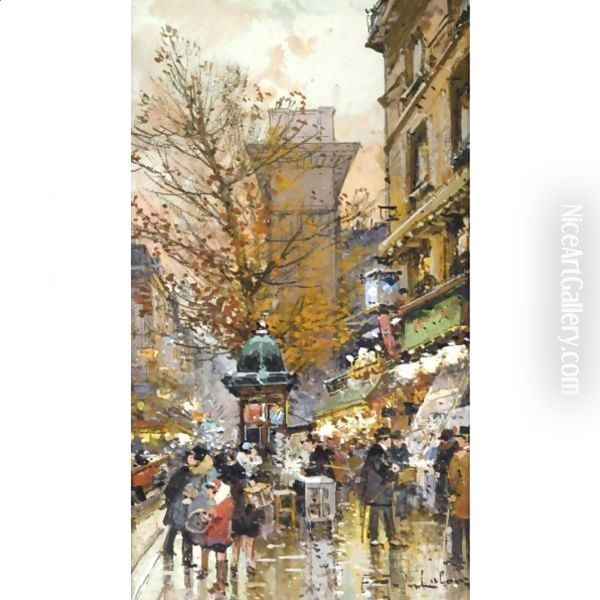 La Porte Saint-Denis 2 Oil Painting by Eugene Galien-Laloue