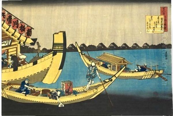 Kiyohara No Fukayabu From The Series 'Hyakunin Isshu Ubaga Etoki' Oil Painting by Katsushika Hokusai