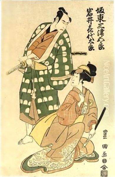 Yakusha Oil Painting by Utagawa Toyokuni