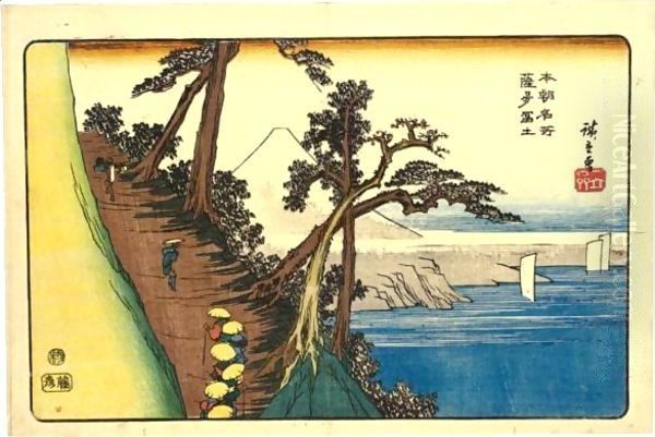 Satta Fuji Oil Painting by Utagawa or Ando Hiroshige