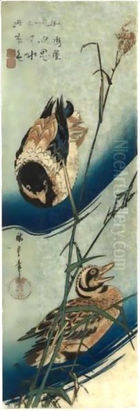 Kacho-Ga Oil Painting by Utagawa or Ando Hiroshige