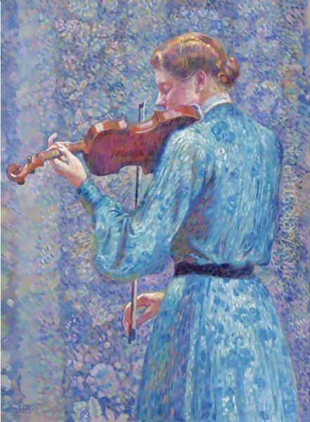 Marie-Anne Weber Au Violon Alto Oil Painting by Theo van Rysselberghe