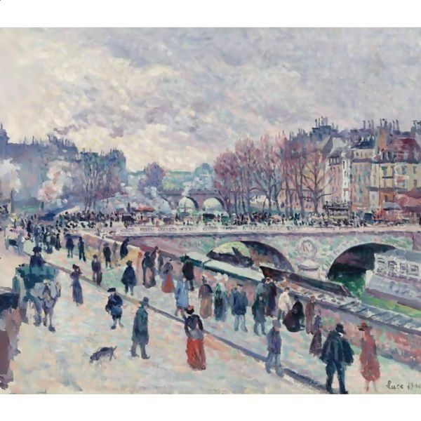 Le Quai St. Michel Oil Painting by Maximilien Luce