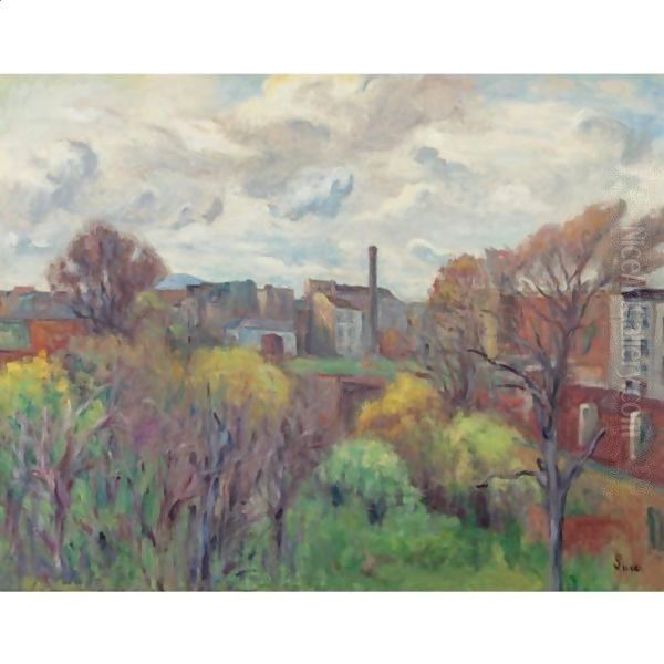 Paysage Aux Environs De Gentilly Oil Painting by Maximilien Luce