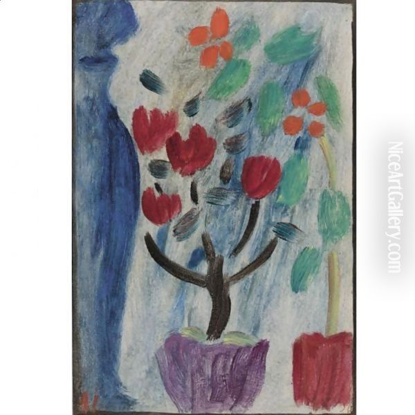 Grosses Stilleben Blumen (Large Still Life Flowers) Oil Painting by Alexei Jawlensky