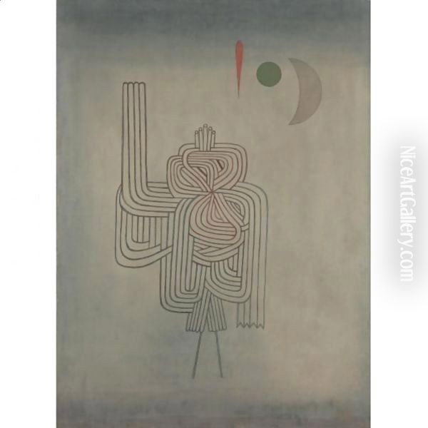 Gespenster A Abgang (Departure Of The Ghost) Oil Painting by Paul Klee