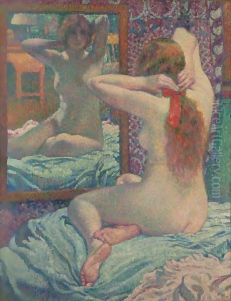 Le Ruban Ecarlate Oil Painting by Theo van Rysselberghe