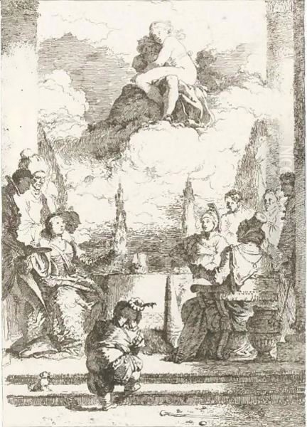 Etchings After Italian Masters Oil Painting by Jean-Honore Fragonard