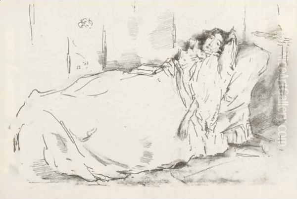 The Siesta Oil Painting by James Abbott McNeill Whistler