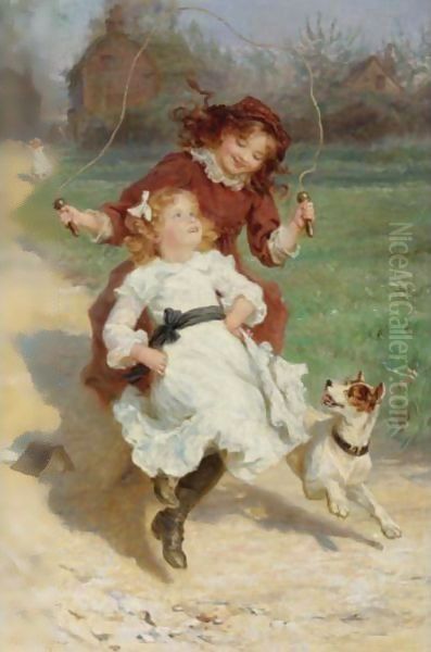 Hop Skip Oil Painting by Frederick Morgan