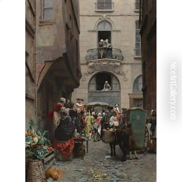 Voltaire's Last Visit To Paris Oil Painting by Maurice Leloir