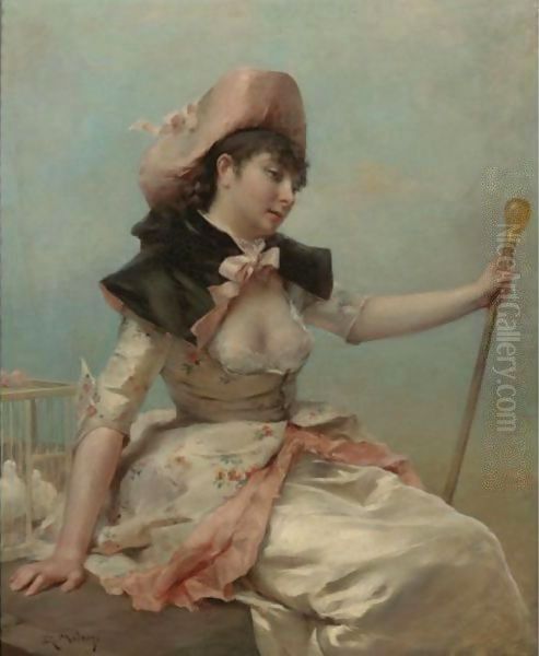 The Love Bird Oil Painting by Raimundo de Madrazo y Garreta