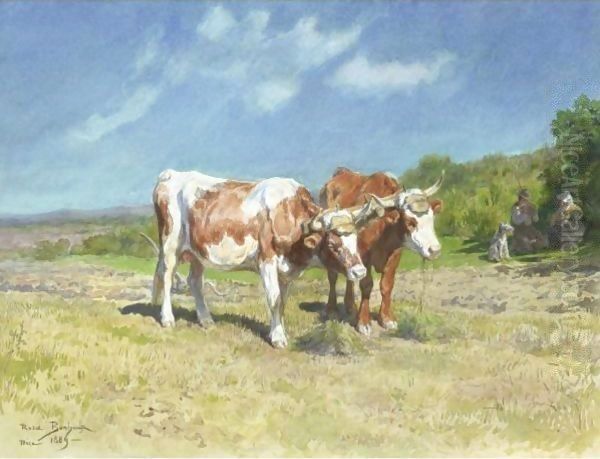 Cows Under The Yoke Oil Painting by Rosa Bonheur