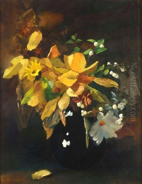 An Autumn Still Life Oil Painting by Floris Arntzenius