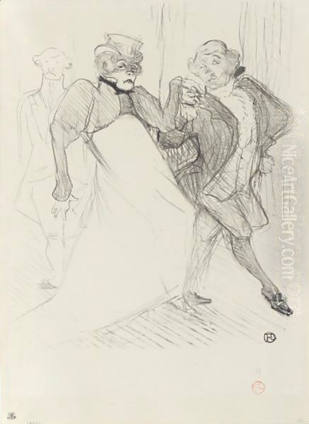 Rejane Et Galipaux, Dans Madame Sans-Gene Oil Painting by Henri De Toulouse-Lautrec