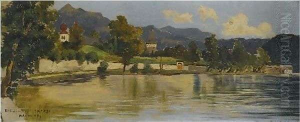 A View Of Millstatt Oil Painting by Theodor von Hormann