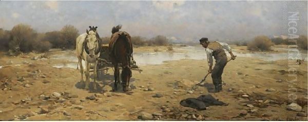 The Sand Digger Oil Painting by Alfred Wierusz-Kowalski