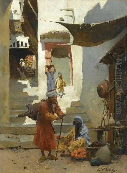 The Fruit Seller Oil Painting by Charles Wilda