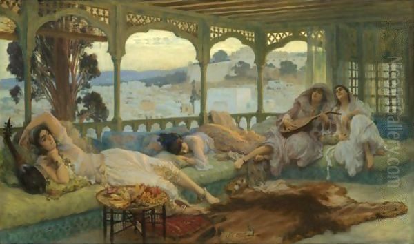 Le Silence Du Soir Alger Oil Painting by Frederick Arthur Bridgman