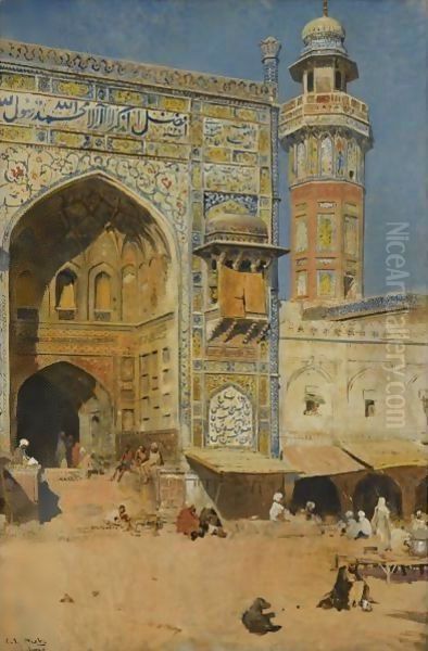 Jumma Musjed - Lahore, India Oil Painting by Edwin Lord Weeks