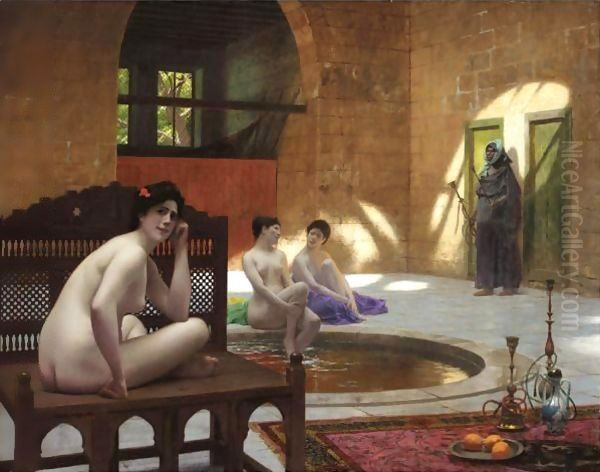 Femmes Au Bain Oil Painting by Jean-Leon Gerome