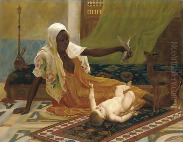 A New Light In The Harem Oil Painting by Frederick Goodall