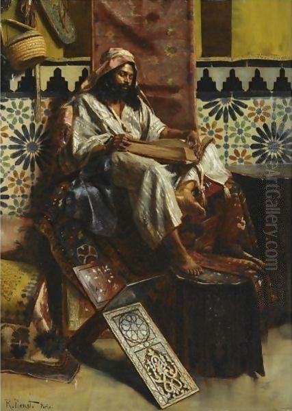 Studying The Koran Oil Painting by Rudolph Ernst