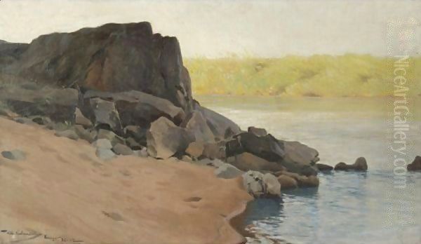 Am Kisigo (At The Kisigo) Oil Painting by Wilhelm Kuhnert