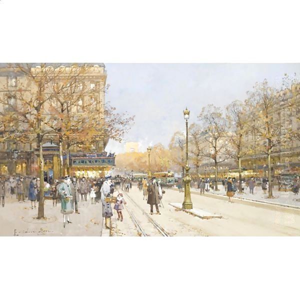 Les Champs Elysees Oil Painting by Eugene Galien-Laloue