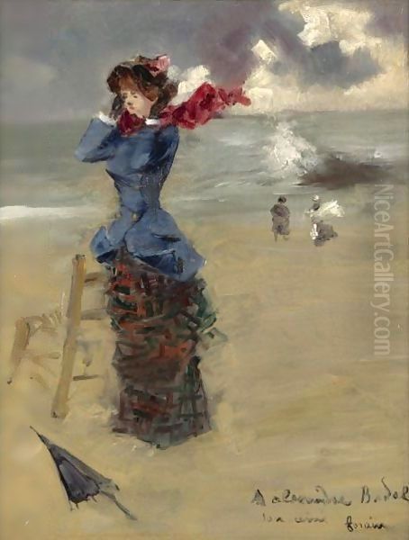 Elegante Sur La Plage Oil Painting by Jean-Louis Forain