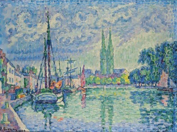 L'Odet A Quimper Oil Painting by Paul Signac